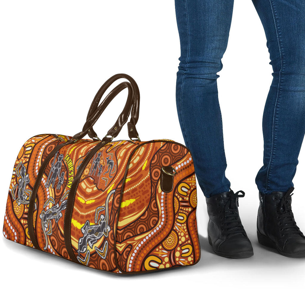 Australia Fathers Day Travel Bag Aboriginal Dot Art - Kangaroo And Lizard
