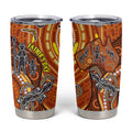 Australia Fathers Day Tumbler Cup Aboriginal Dot Art - Kangaroo And Lizard