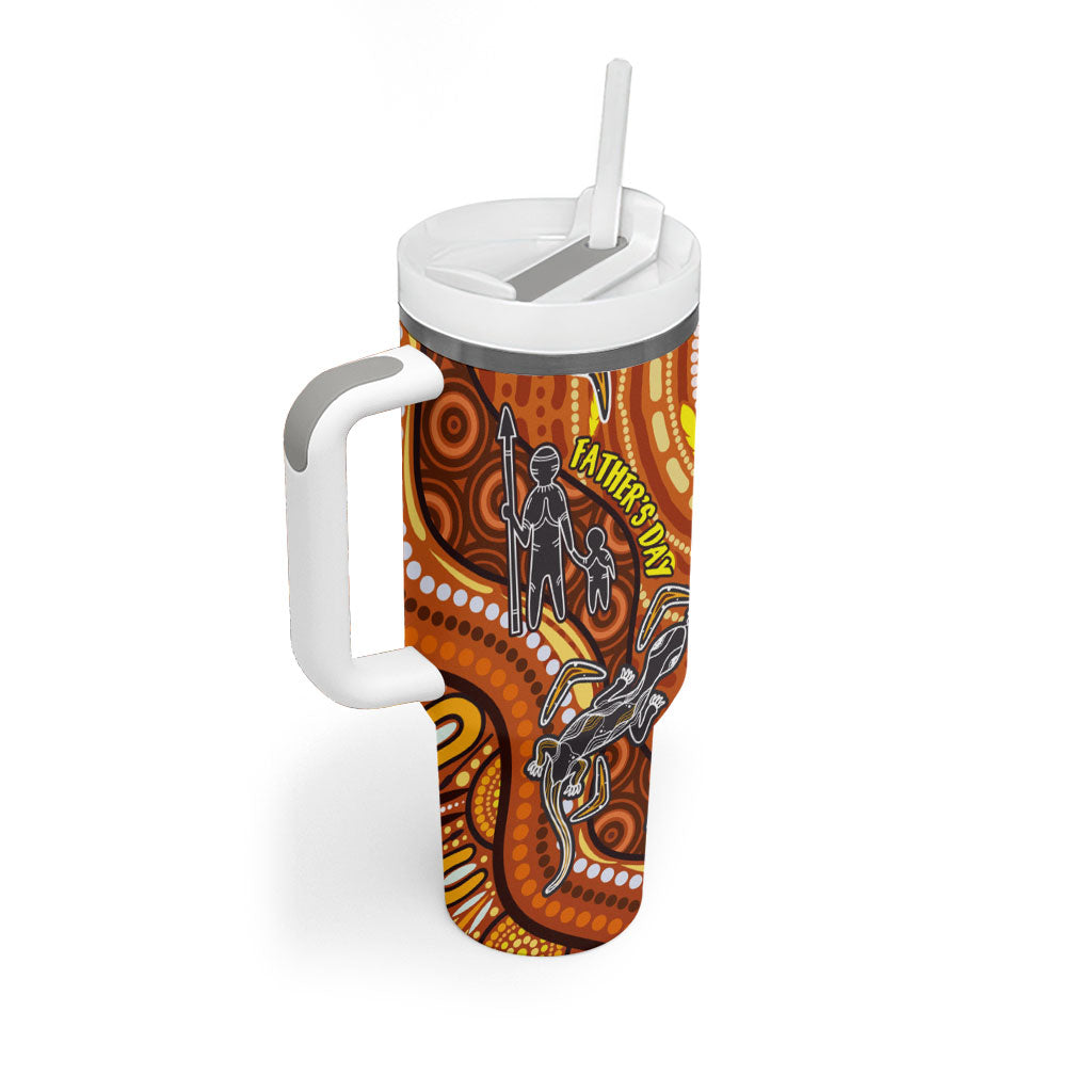 Australia Fathers Day Tumbler With Handle Aboriginal Dot Art - Kangaroo And Lizard