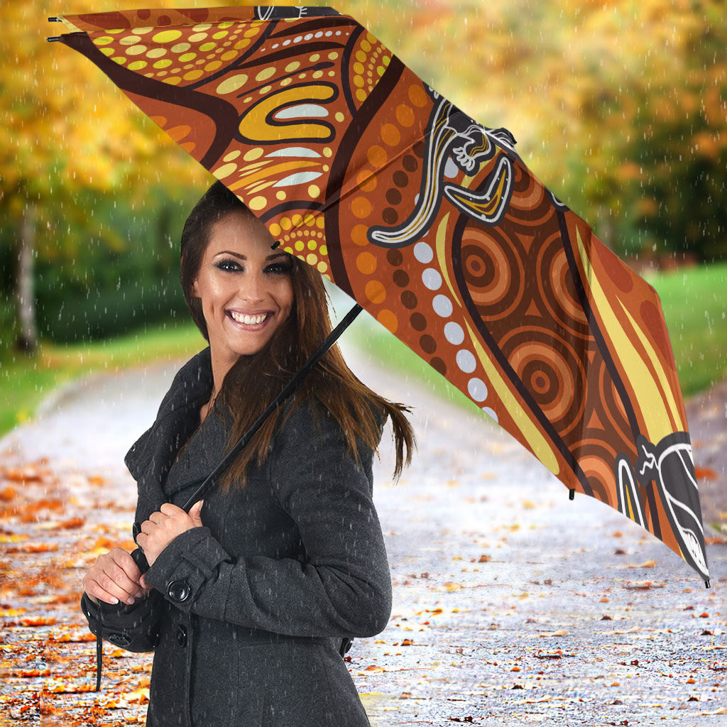 Australia Fathers Day Umbrella Aboriginal Dot Art - Kangaroo And Lizard