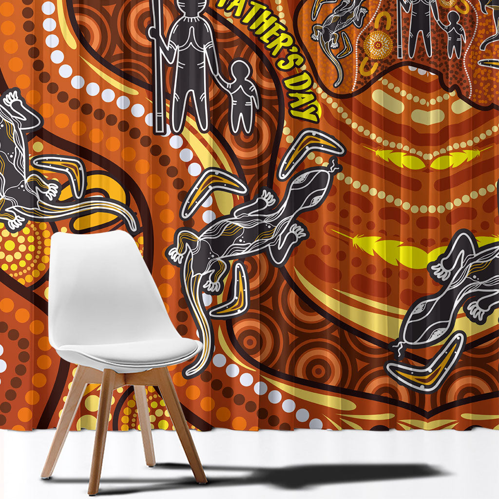 Australia Fathers Day Window Curtain Aboriginal Dot Art - Kangaroo And Lizard