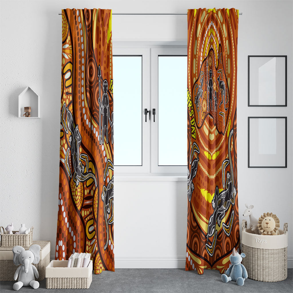 Australia Fathers Day Window Curtain Aboriginal Dot Art - Kangaroo And Lizard