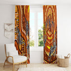 Australia Fathers Day Window Curtain Aboriginal Dot Art - Kangaroo And Lizard