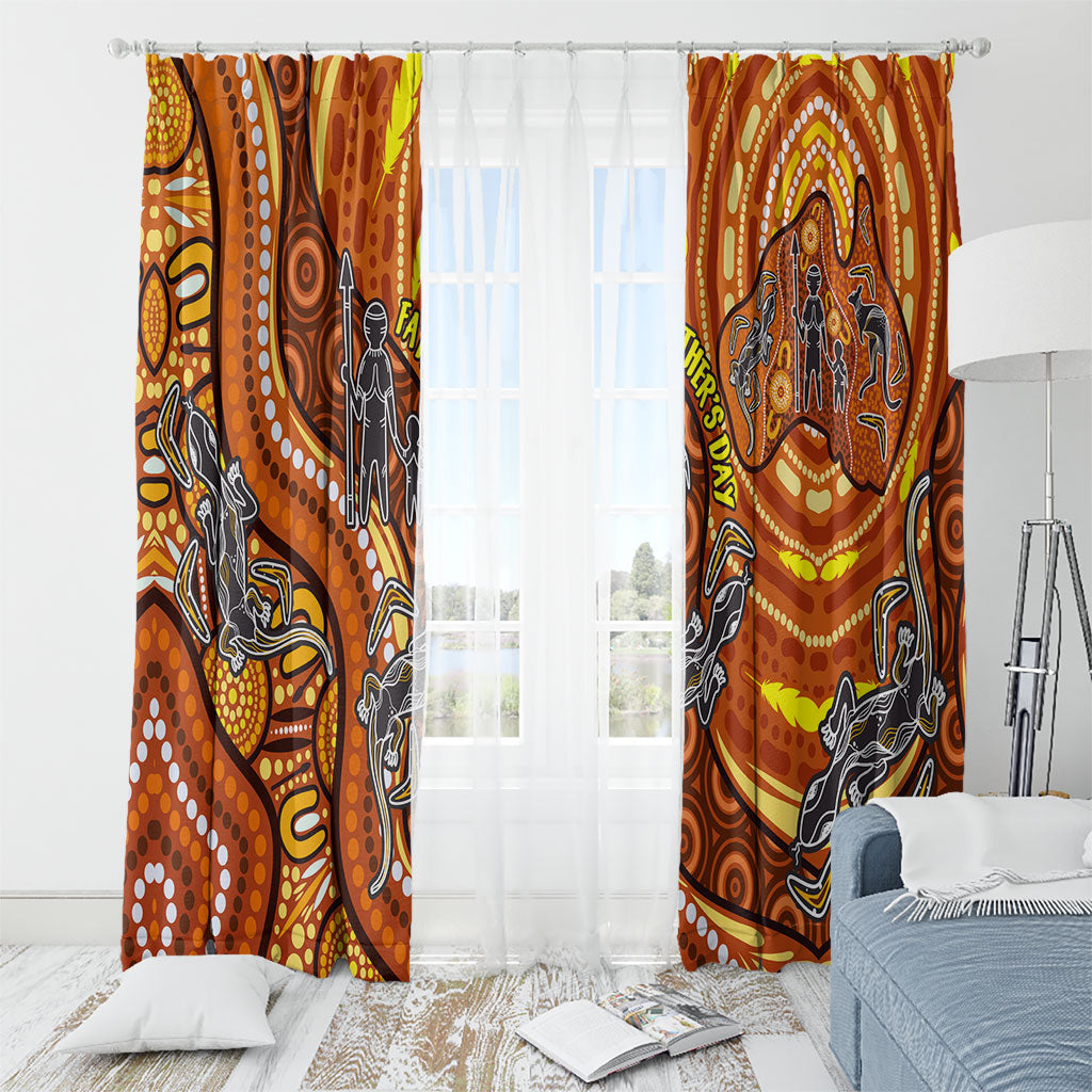 Australia Fathers Day Window Curtain Aboriginal Dot Art - Kangaroo And Lizard
