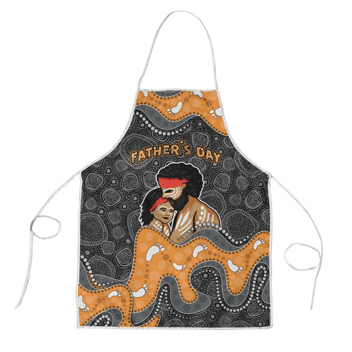 Australia Aboriginal Fathers Day Apron Indigenous Dot Art - Family Footprint