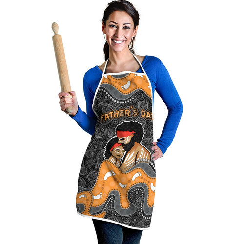 Australia Aboriginal Fathers Day Apron Indigenous Dot Art - Family Footprint