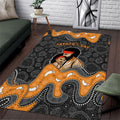 Australia Aboriginal Fathers Day Area Rug Indigenous Dot Art - Family Footprint