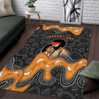Australia Aboriginal Fathers Day Area Rug Indigenous Dot Art - Family Footprint