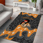 Australia Aboriginal Fathers Day Area Rug Indigenous Dot Art - Family Footprint