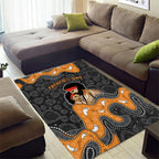 Australia Aboriginal Fathers Day Area Rug Indigenous Dot Art - Family Footprint