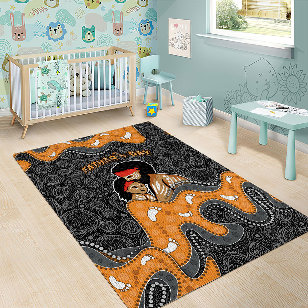 Australia Aboriginal Fathers Day Area Rug Indigenous Dot Art - Family Footprint
