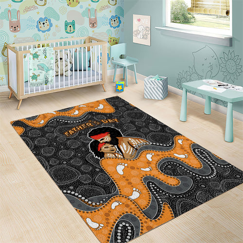 Australia Aboriginal Fathers Day Area Rug Indigenous Dot Art - Family Footprint