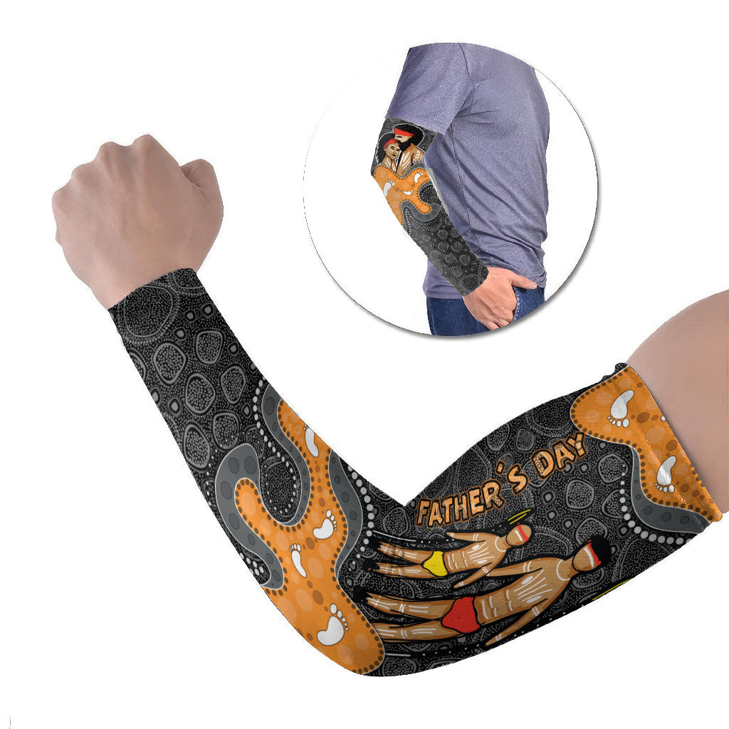Australia Aboriginal Fathers Day Arm Sleeves Indigenous Dot Art - Family Footprint