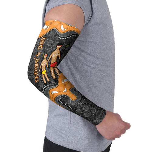 Australia Aboriginal Fathers Day Arm Sleeves Indigenous Dot Art - Family Footprint