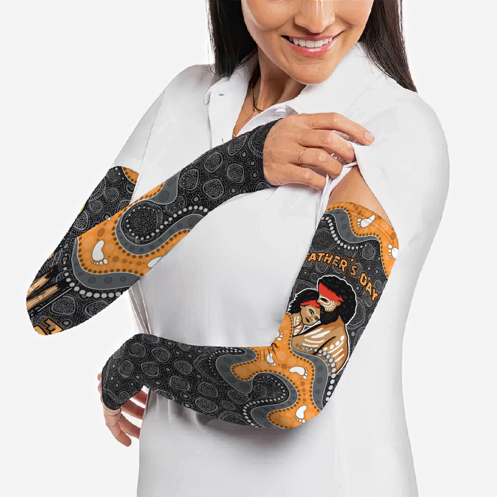 Australia Aboriginal Fathers Day Arm Sleeves Indigenous Dot Art - Family Footprint