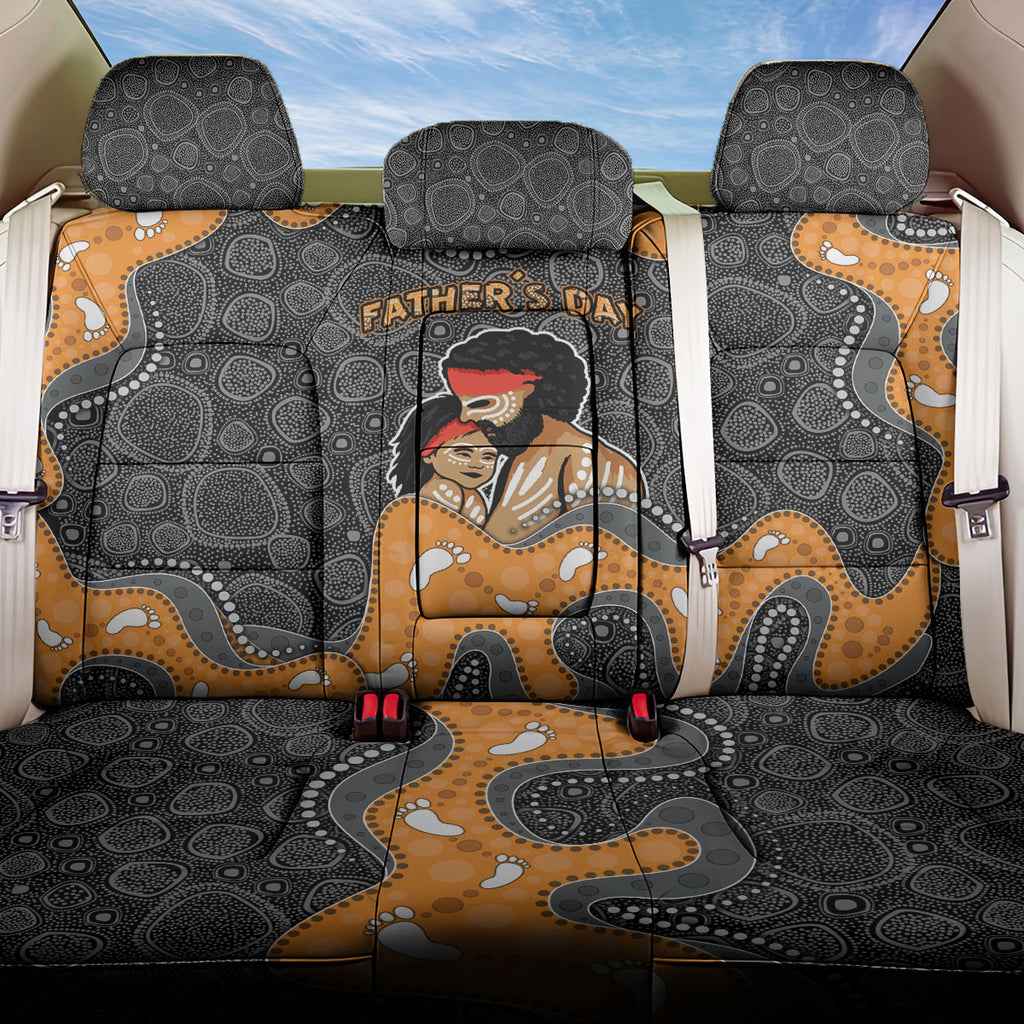 Australia Aboriginal Fathers Day Back Car Seat Cover Indigenous Dot Art - Family Footprint