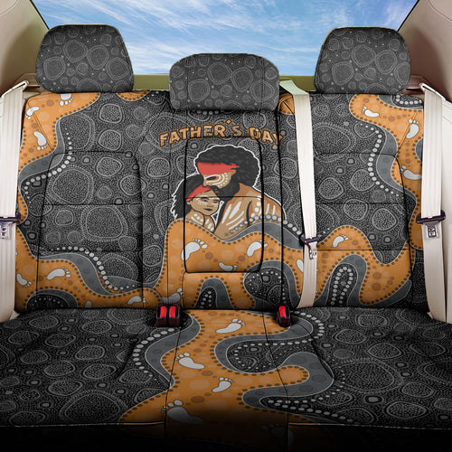 Australia Aboriginal Fathers Day Back Car Seat Cover Indigenous Dot Art - Family Footprint