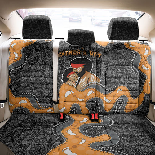 Australia Aboriginal Fathers Day Back Car Seat Cover Indigenous Dot Art - Family Footprint