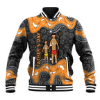 Australia Aboriginal Fathers Day Baseball Jacket Indigenous Dot Art - Family Footprint
