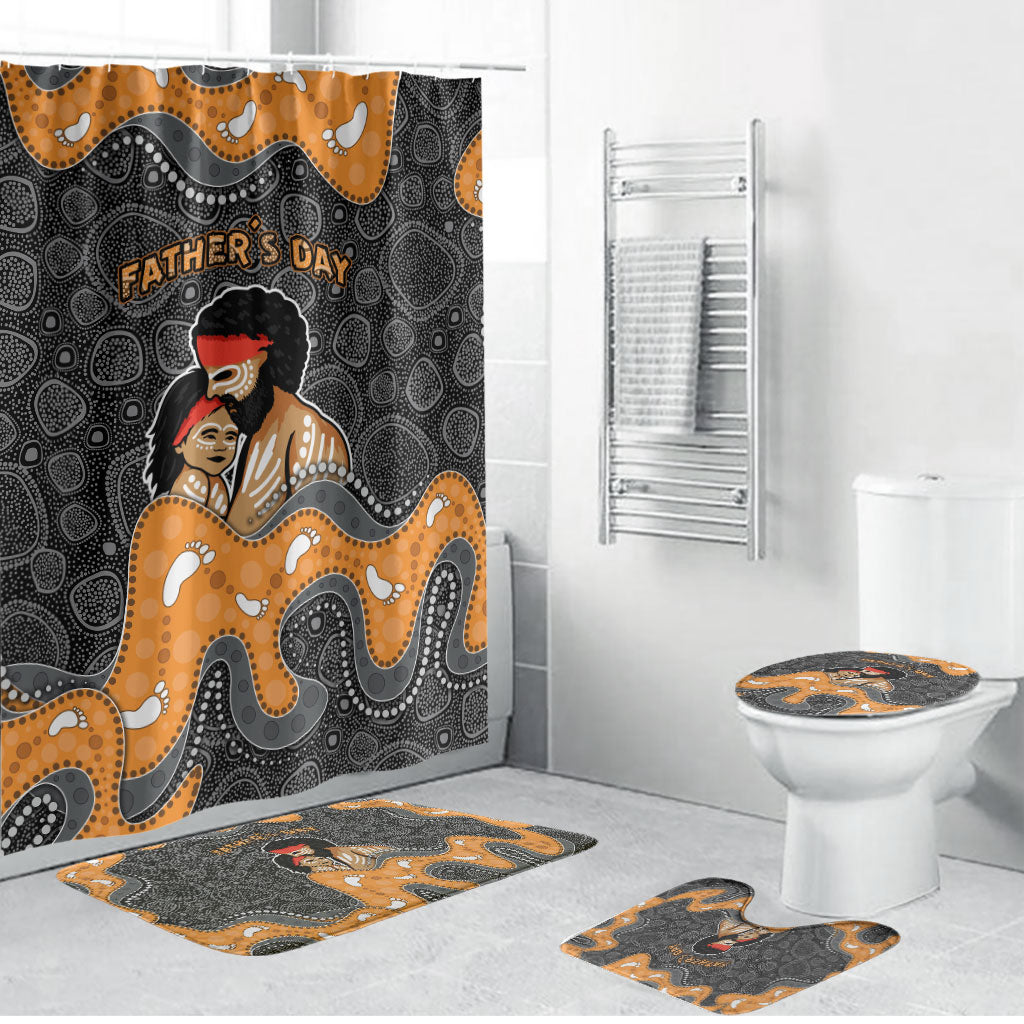 Australia Aboriginal Fathers Day Bathroom Set Indigenous Dot Art - Family Footprint