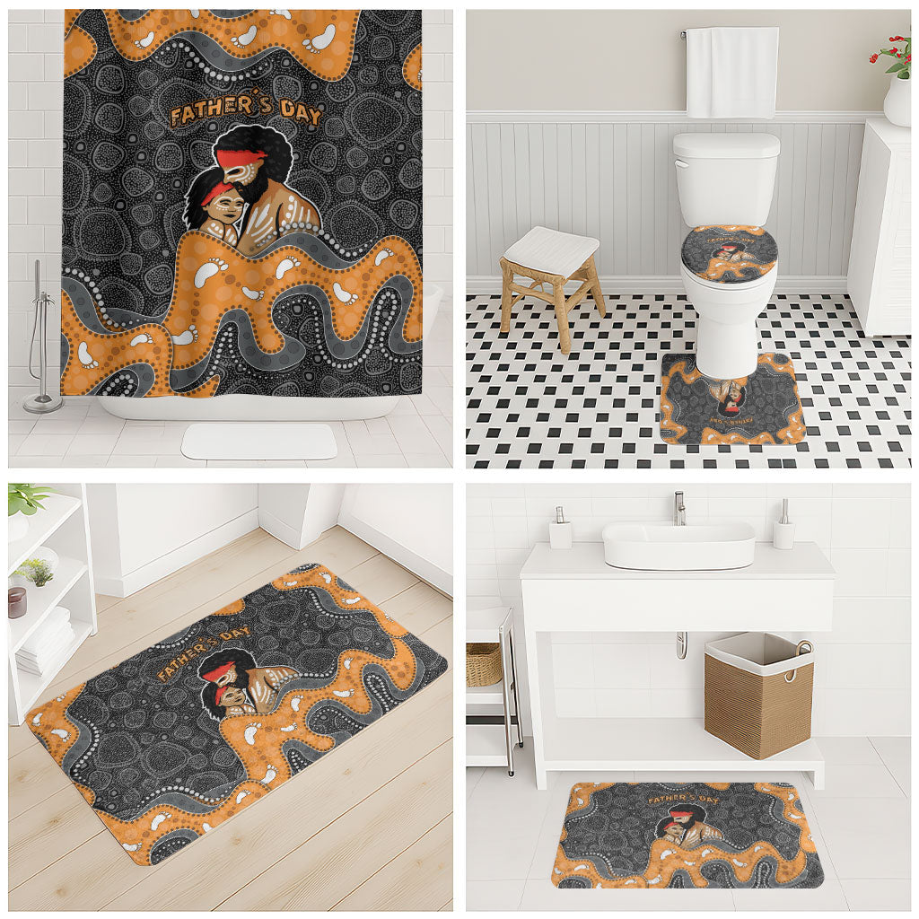 Australia Aboriginal Fathers Day Bathroom Set Indigenous Dot Art - Family Footprint