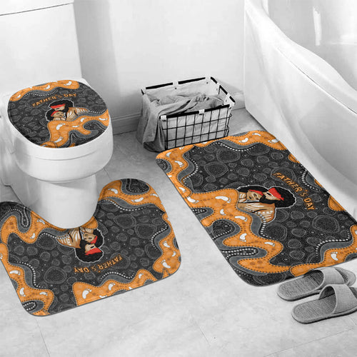 Australia Aboriginal Fathers Day Bathroom Set Indigenous Dot Art - Family Footprint