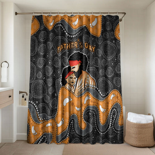 Australia Aboriginal Fathers Day Bathroom Set Indigenous Dot Art - Family Footprint