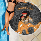 Australia Aboriginal Fathers Day Beach Blanket Indigenous Dot Art - Family Footprint