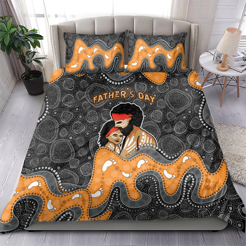 Australia Aboriginal Fathers Day Bedding Set Indigenous Dot Art - Family Footprint