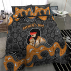 Australia Aboriginal Fathers Day Bedding Set Indigenous Dot Art - Family Footprint