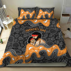 Australia Aboriginal Fathers Day Bedding Set Indigenous Dot Art - Family Footprint