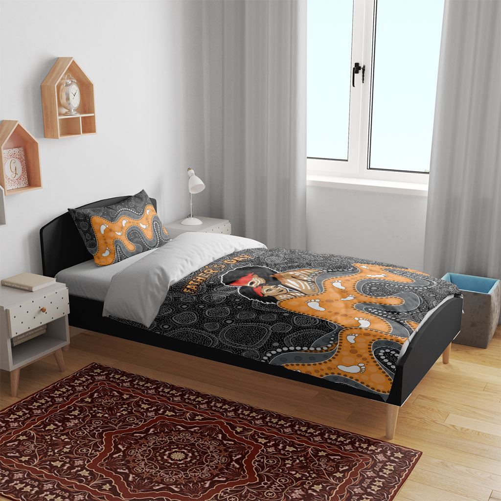 Australia Aboriginal Fathers Day Bedding Set Indigenous Dot Art - Family Footprint