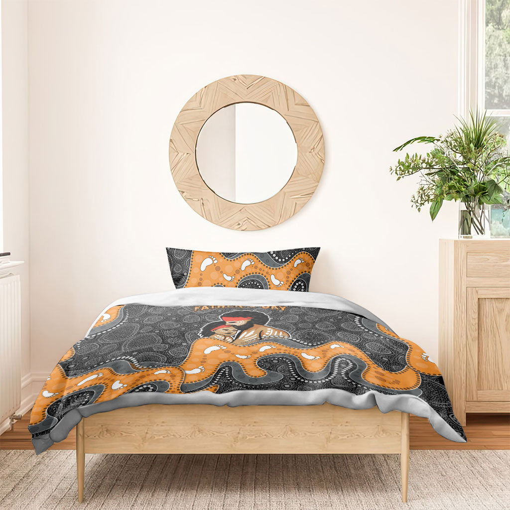 Australia Aboriginal Fathers Day Bedding Set Indigenous Dot Art - Family Footprint