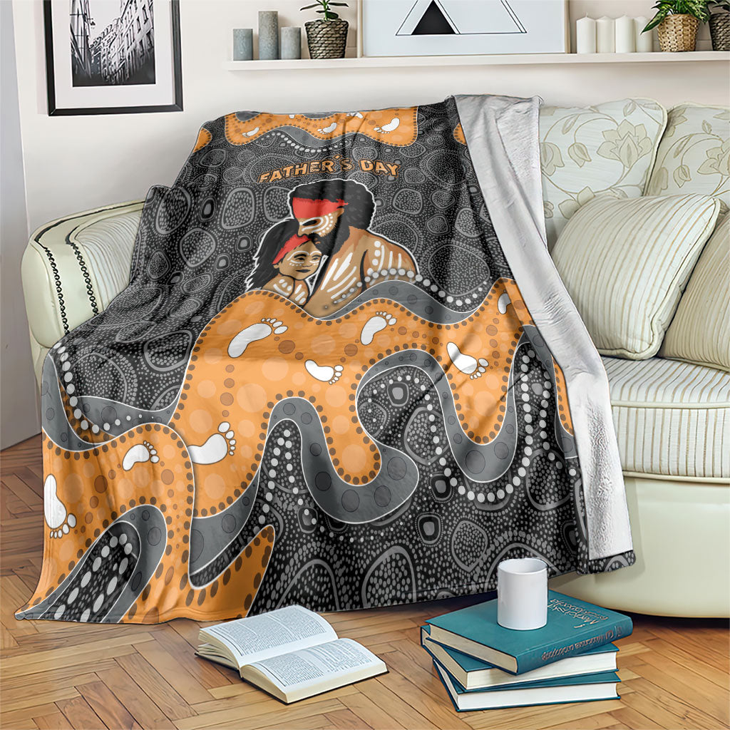 Australia Aboriginal Fathers Day Blanket Indigenous Dot Art - Family Footprint