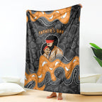 Australia Aboriginal Fathers Day Blanket Indigenous Dot Art - Family Footprint