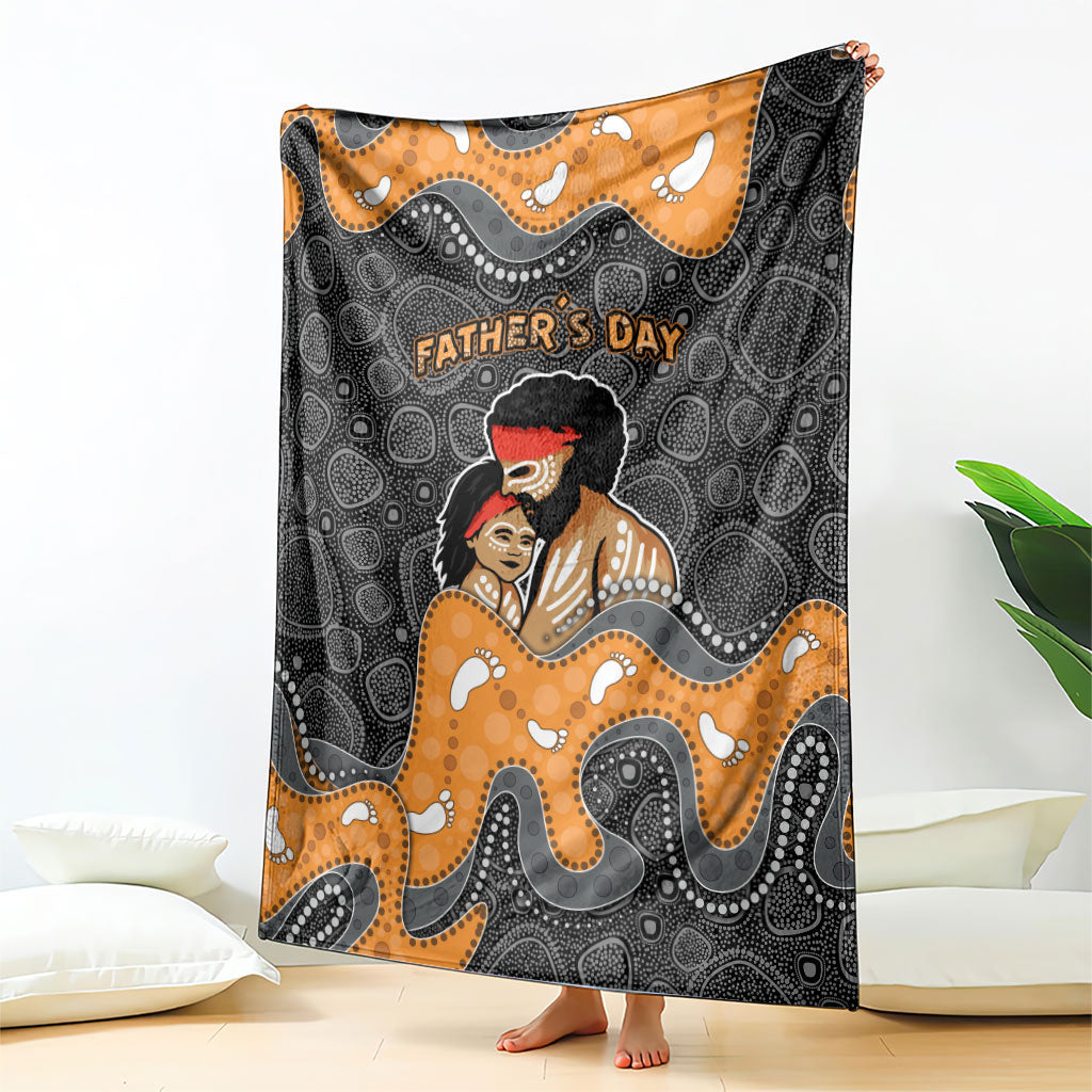 Australia Aboriginal Fathers Day Blanket Indigenous Dot Art - Family Footprint