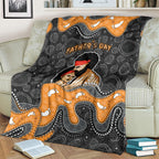 Australia Aboriginal Fathers Day Blanket Indigenous Dot Art - Family Footprint