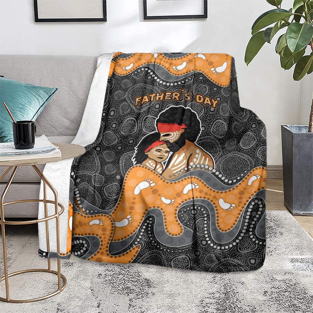 Australia Aboriginal Fathers Day Blanket Indigenous Dot Art - Family Footprint