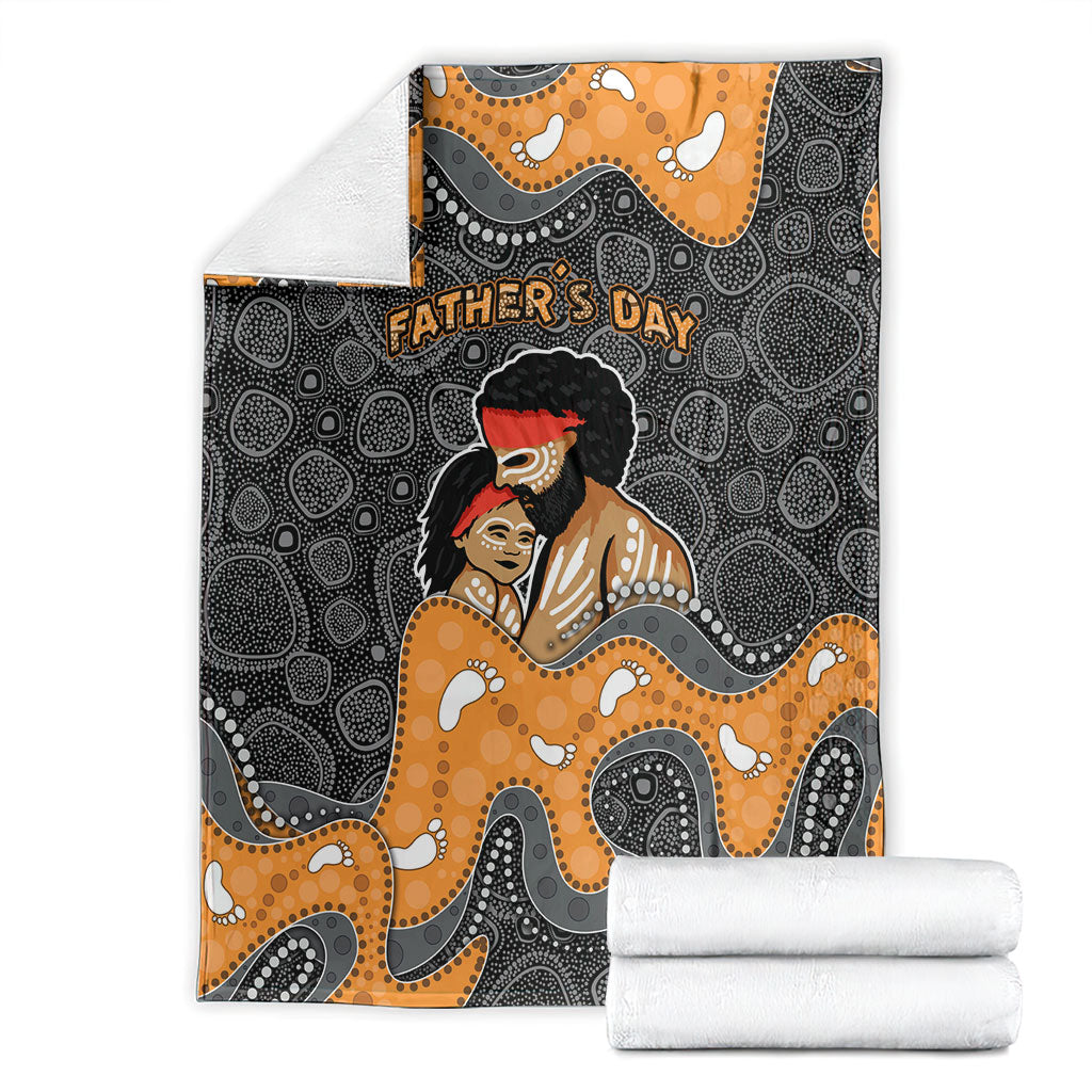 Australia Aboriginal Fathers Day Blanket Indigenous Dot Art - Family Footprint