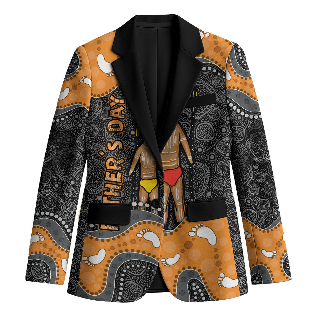 Australia Aboriginal Fathers Day Blazer Indigenous Dot Art - Family Footprint