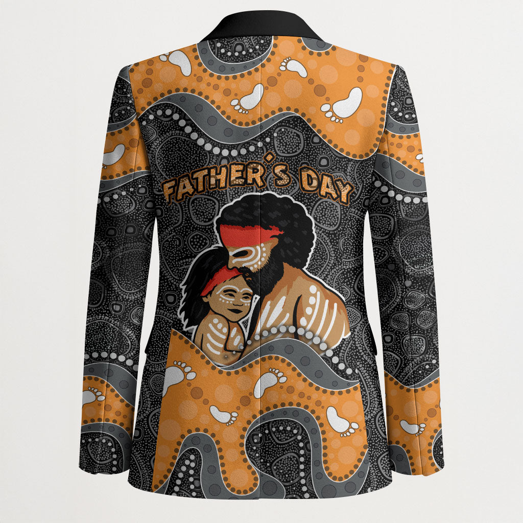 Australia Aboriginal Fathers Day Blazer Indigenous Dot Art - Family Footprint