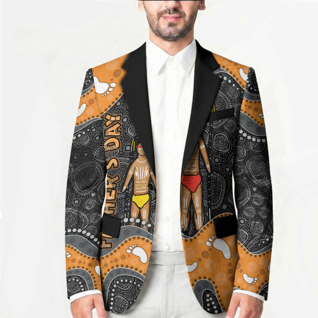 Australia Aboriginal Fathers Day Blazer Indigenous Dot Art - Family Footprint