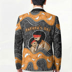 Australia Aboriginal Fathers Day Blazer Indigenous Dot Art - Family Footprint
