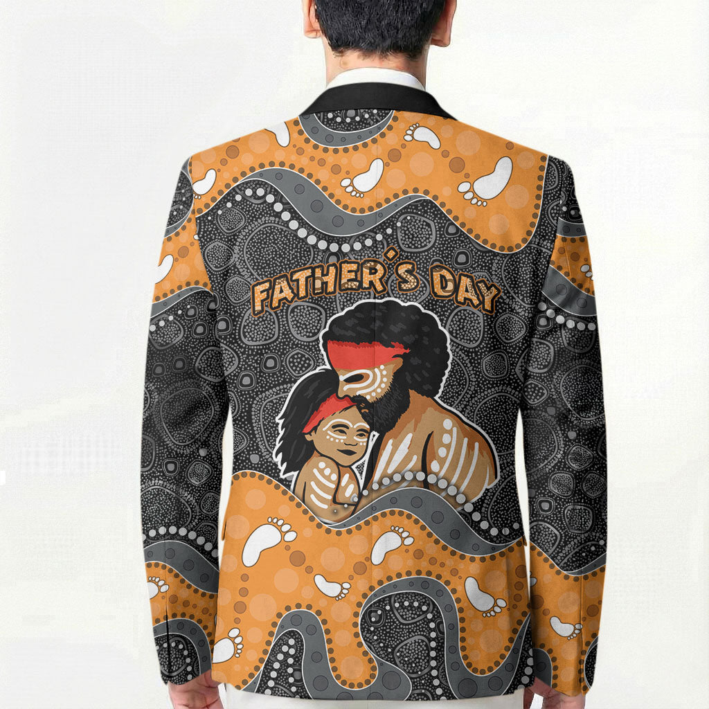 Australia Aboriginal Fathers Day Blazer Indigenous Dot Art - Family Footprint
