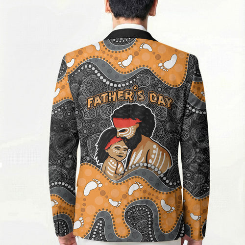 Australia Aboriginal Fathers Day Blazer Indigenous Dot Art - Family Footprint