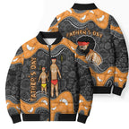 Australia Aboriginal Fathers Day Bomber Puffer Jacket Indigenous Dot Art - Family Footprint