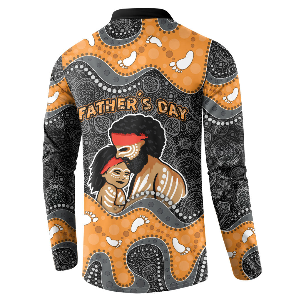 Australia Aboriginal Fathers Day Button Sweatshirt Indigenous Dot Art - Family Footprint
