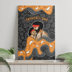 Australia Aboriginal Fathers Day Canvas Wall Art Indigenous Dot Art - Family Footprint