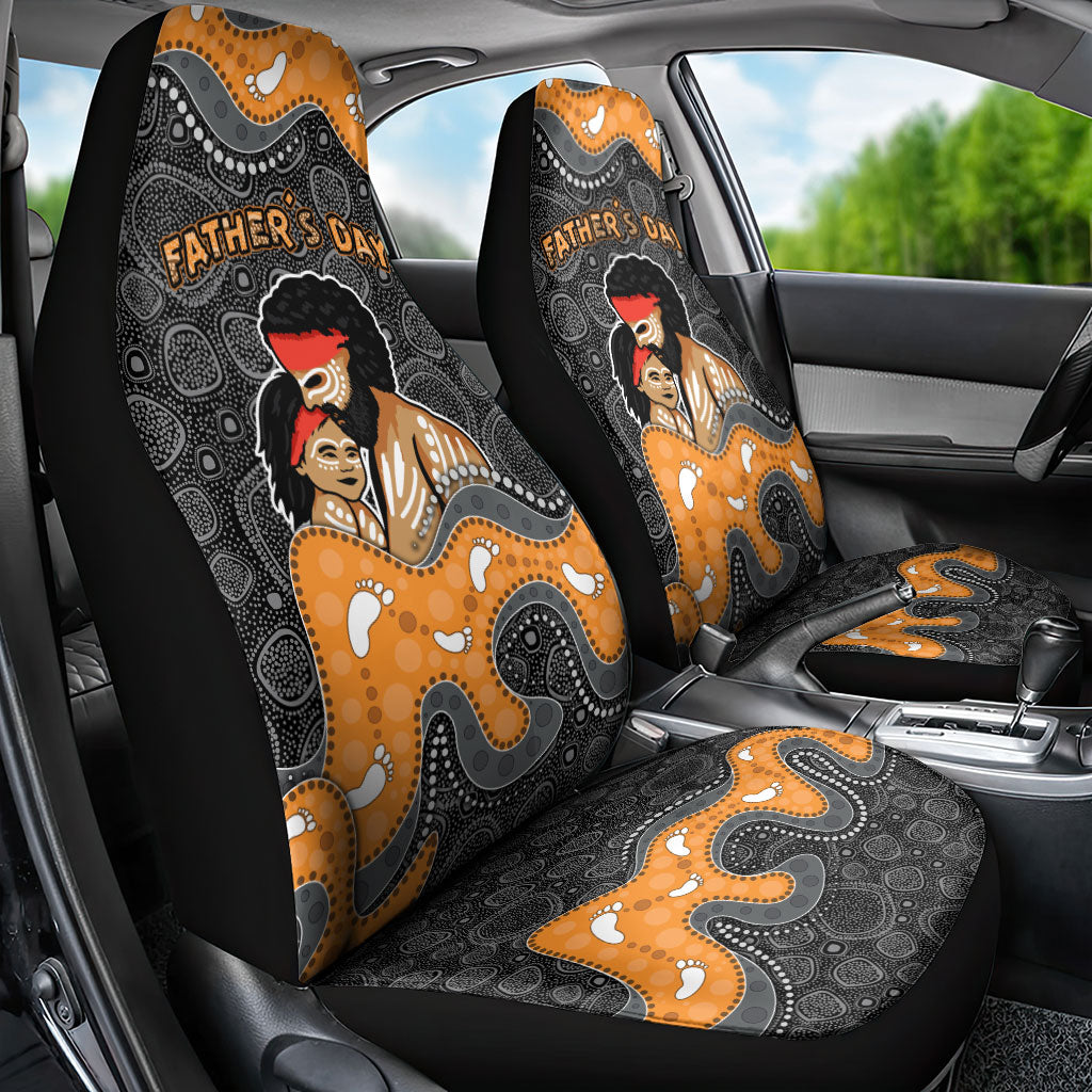 Australia Aboriginal Fathers Day Car Seat Cover Indigenous Dot Art - Family Footprint
