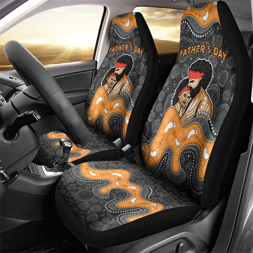 Australia Aboriginal Fathers Day Car Seat Cover Indigenous Dot Art - Family Footprint